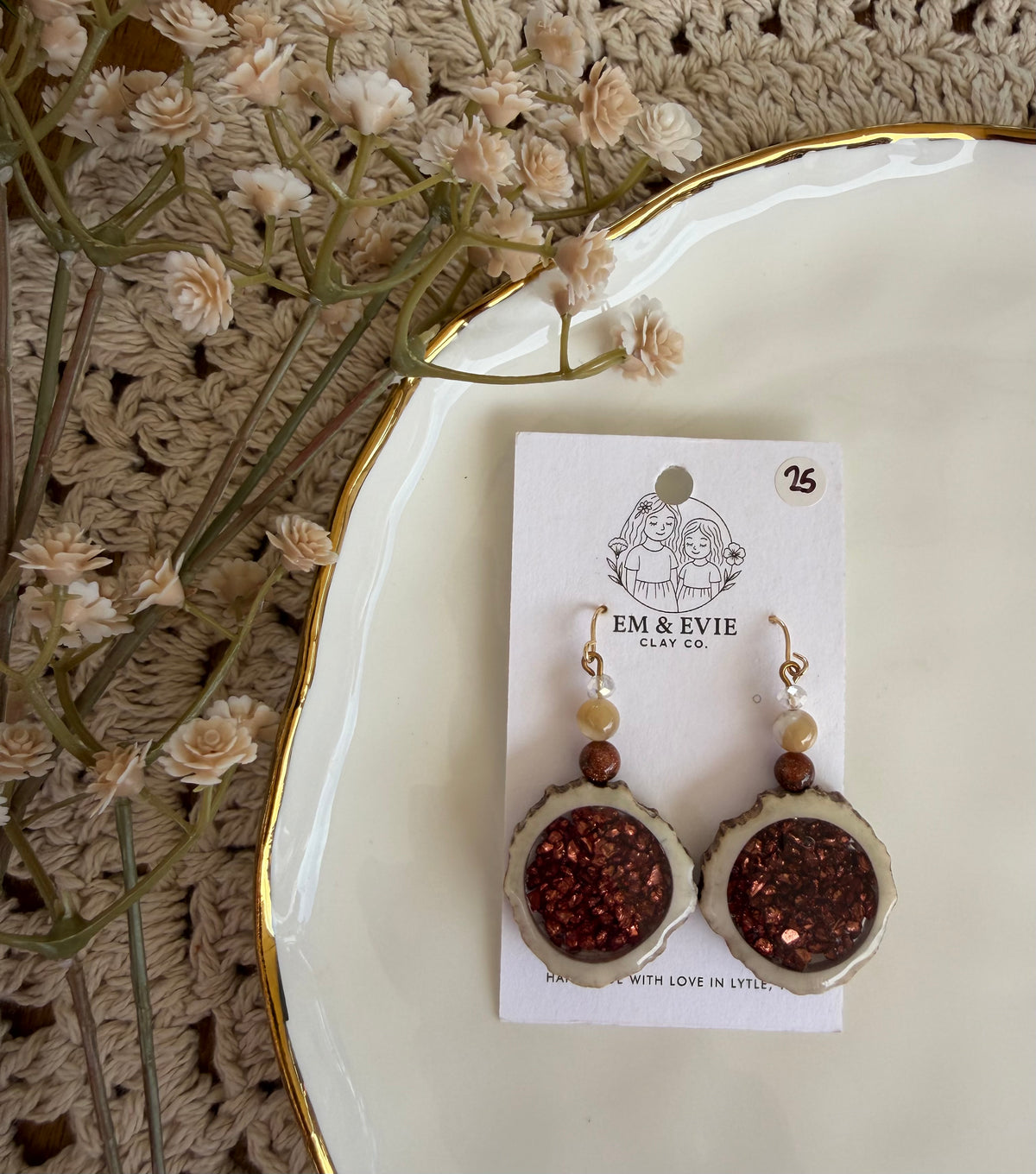 joshy- earthy orange dangles