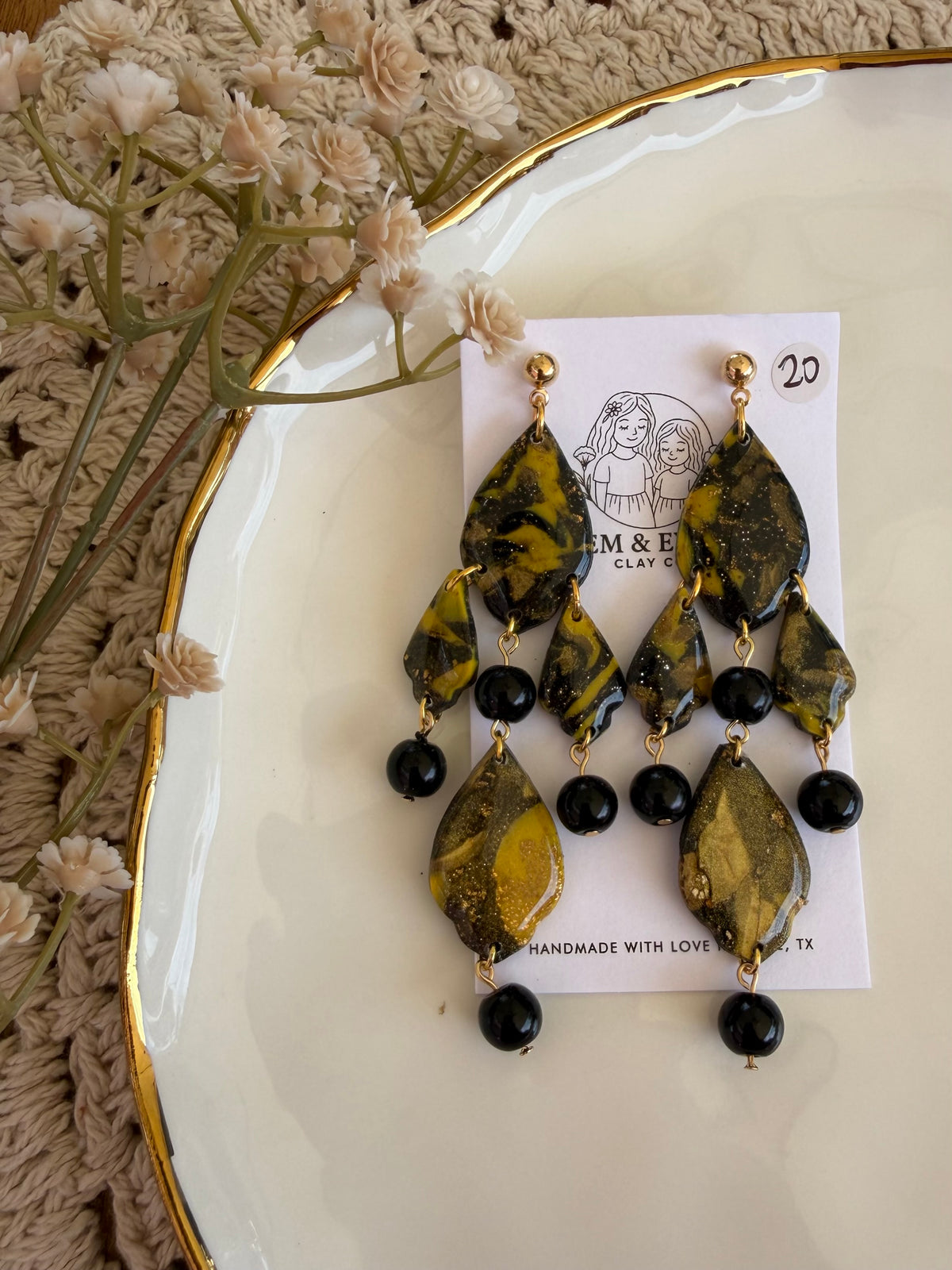 black & yellow dangles