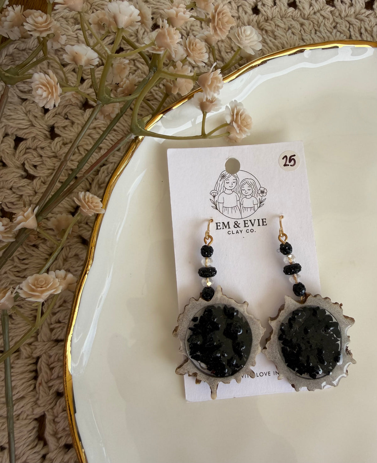 joshy- black antler dangles
