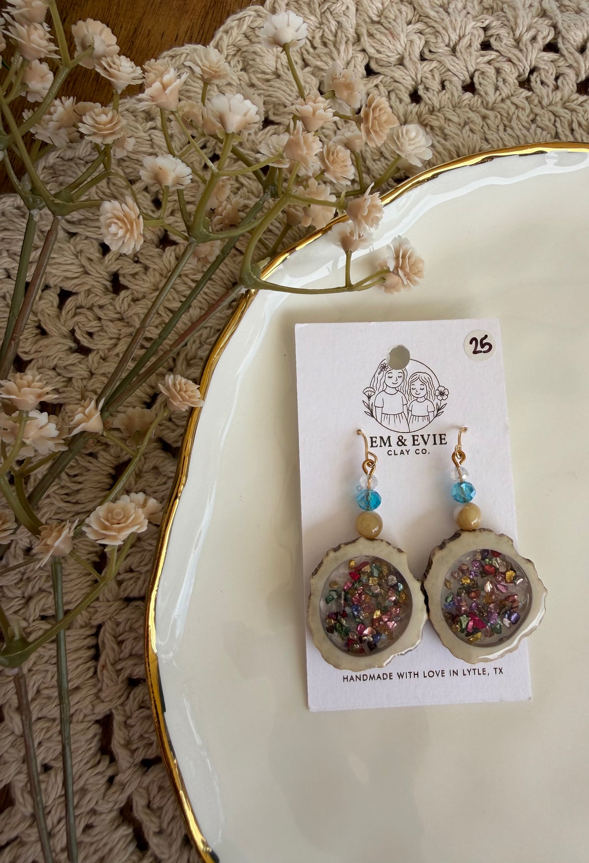 joshy- rainbow blues antler dangles
