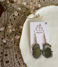 joshy- army green antler dangles