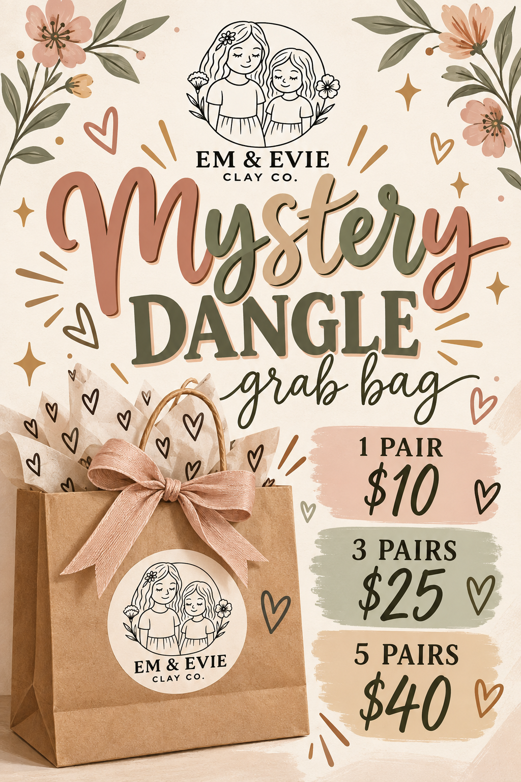 mystery grab bag- 5 pairs